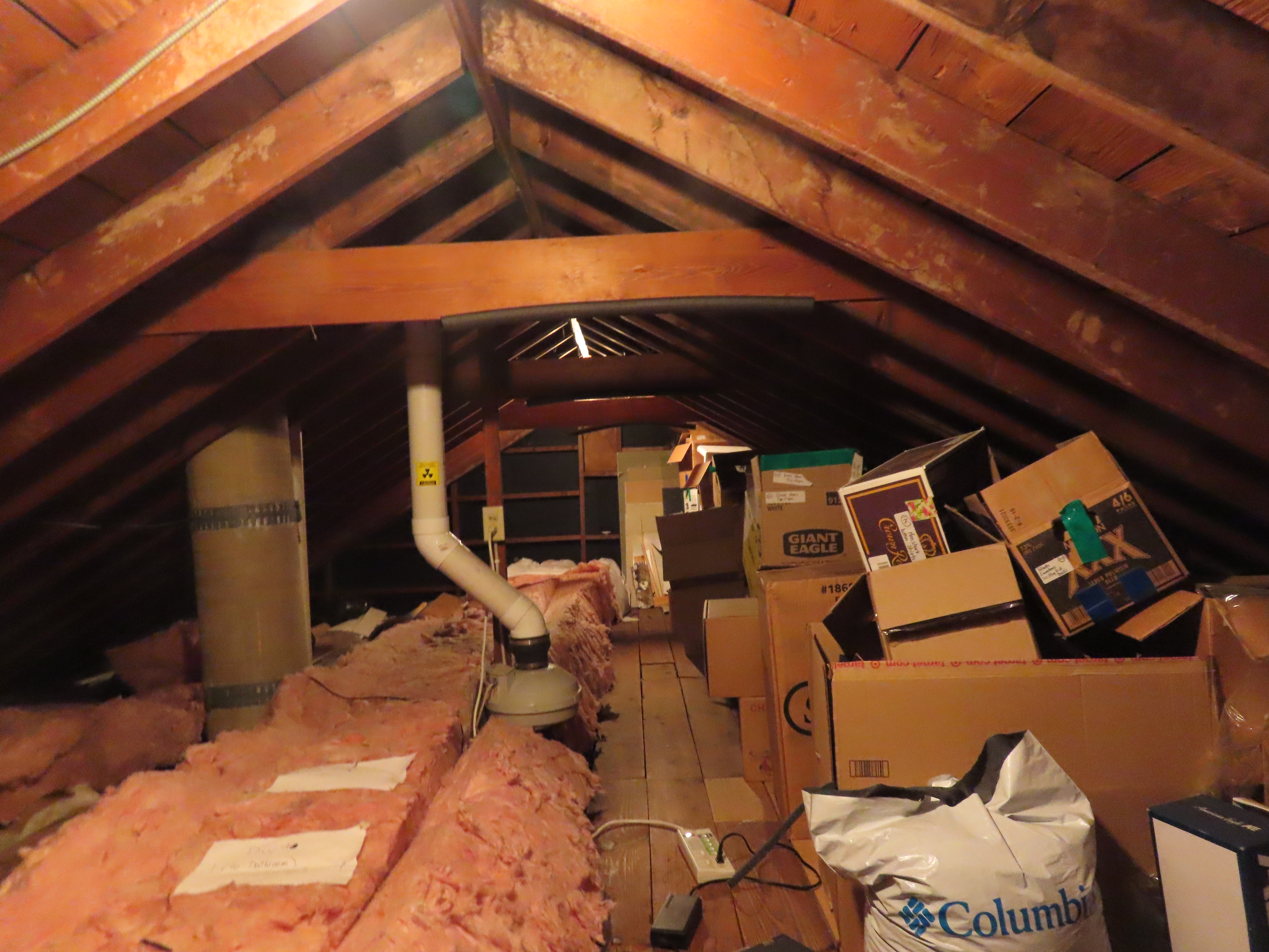Attic with boxes